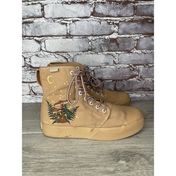 BANGS Shoes Hi Top Carolina Trees Rust Black High Top Sneakers Women 8.5M US/39 - Picture 3 of 16